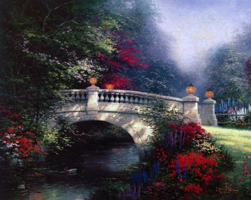 Thomas Kinkade Painting - El puente de Broadwater Thomasshire Thomas Kinkade